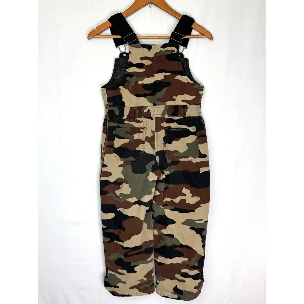 Walls Blizzard Pruf Camo Overalls Insulated Canvas Youth M 8-10 Boys Hunting